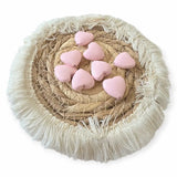 perle en coeur bois rose en 20 mm