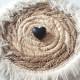 perle coeur silicone couleur noir pour confection attache tétine 