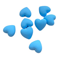 perle coeur bleu silicone 20mm