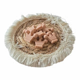 perle en silicone couronne couleur pëche