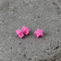 perle étoile en silicone 12mm rose rosé