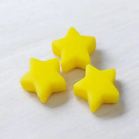 perle etoile jaune silicone de 12 mm pour confection attache tetine 