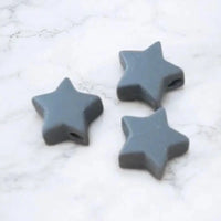 perle étoile en silicone 12mm gris anthracite
