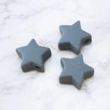 perle étoile en silicone 12mm gris anthracite