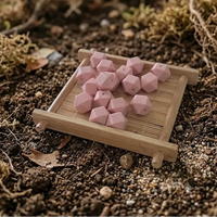 fournisseur perle attache tetine perle hexagonale rose tendre pourdré 14 mm