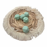 perle en silicone hexagonal 17mm de couleur menthe