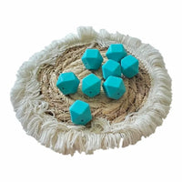 perle en silicone hexagonal 17 mm vert turquoise 