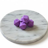 perle hexagonal violet silicone 17 mm pour créativité diy attache tétine et anneau dentition