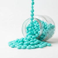 perle en silicone plate 12 mm couleur vert océan