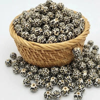 perle leopard jaune 15mm ronde silicone  pour confection attache tetine fournisseur