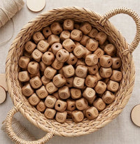 perle lettre alphabet en bois avec accent et tréma pour confection attache tetine 