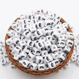 perle lettre silicone 12mm e accent grave È pour création attache tétine anneau dentition bébé collier stylo avec prénom 