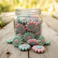 Grande perle marguerite XXL 4 cm en silicone pour la confection d'attache tétine et accessoires DIY.