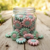 Grande perle marguerite XXL 4 cm en silicone pour la confection d'attache tétine et accessoires DIY.