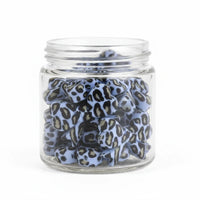 perle en noeud en silicone de couleur bleu léopard pour création diy