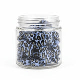 perle en noeud en silicone de couleur bleu léopard pour création diy