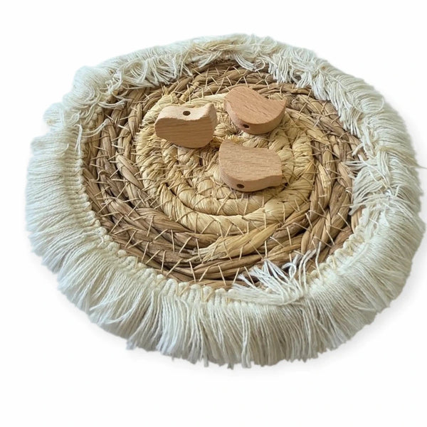 perle forme oiseau bois