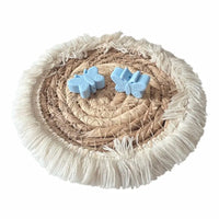perle en silicone papillon de couleur bleu ciel pour confection attache tetine
