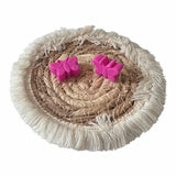 perle en silicone papillon de couleur fushia pour confection attache tetine