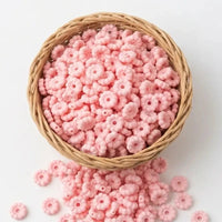 perle plate 12mm silicone marguerite rose pour confection attache tétine 