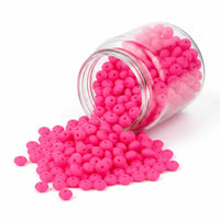 perle en silicone de forme plate lentille de couleur rose flashy en 12 mm