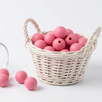 perle ronde framboise en silicone 12 mm pour confection attache tetine et anneau dentition
