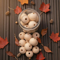 Perle ronde en bois naturel de 18 mm pour loisirs créatifs, finition polie et aspect organique
