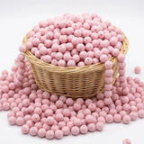 perle ronde silicone rose granite pour confection attache tétine 