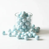 Perle silicone ronde 12 mm turquoise marbé