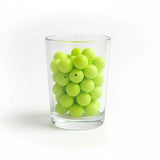 perle en silicone 12 mm ronde de couleur anis pour vos créations