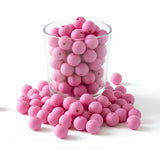 perle ronde silicone en 12 mm de couleur framboise 