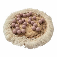 perle en silicone ronde 12mm marron rosé nude