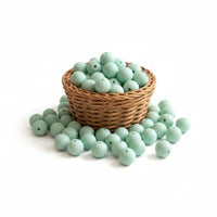 perle en silicone 12mm menthe marbré