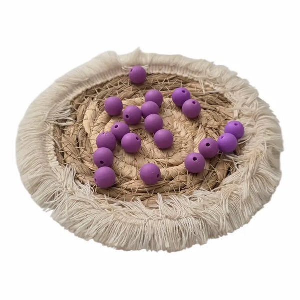 perle en silicone de couleur violet en 12 mm pour confection attache tétine 