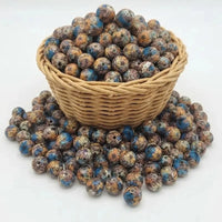 perle silicone 15mm bleu petrol orange 