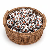 perle en siilcone de 15 mm ronde motif léopard
