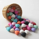 Perle coeur en silicone 20 mm pour attache tétine 