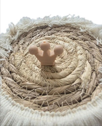 perle en silicone en forme couronne peche creme