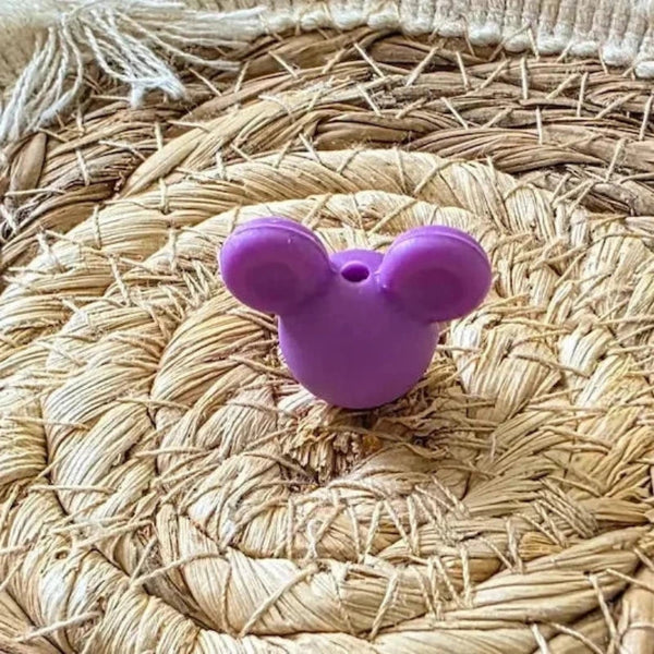perle en silicone disney violet tête de mickey