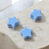 perle en silicone étoile en 12 mm bleu ciel