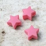 perle en silicone forme étoile rose en 12 mm