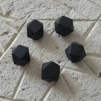 perle hexagonal noir silicone 17 mm création attache tetine et anneau dentition diy