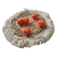 perle en silicone hexagonal orange en 17 mm
