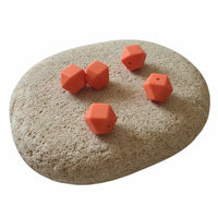 perle hexagonal silicone 17mm orange pour création attache tetine clip et anneau dentition