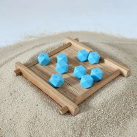 perle en silicone hexagoanl de couleur bleu ciel en 14mm création attache tetine 