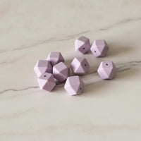 Perle silicone Hexagonale Lilas 17 mm 