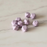 Perle silicone Hexagonale Lilas 17 mm 