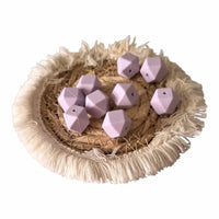 perle en silicone hexagonales de couleur lilas