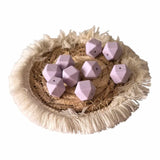 perle en silicone hexagonales de couleur lilas