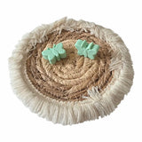 perle en silicone papillon de couleur menthe pour confection attache tetine